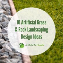 artificial grass and rock landscaping