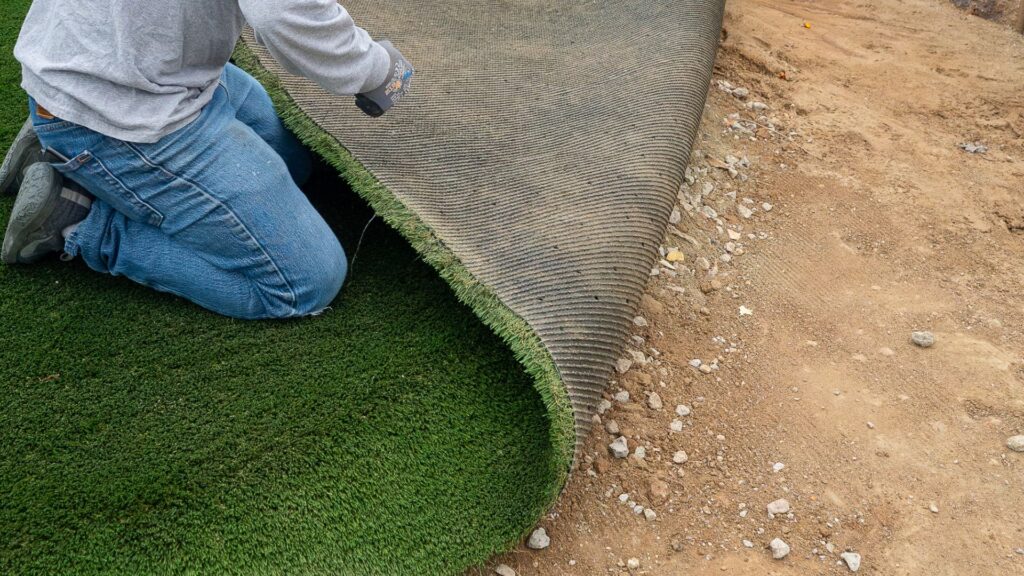 a photo of sub base under artificial turf